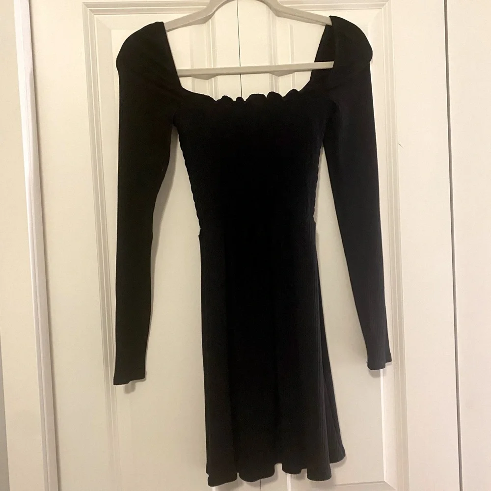 Reformation Jeans Black Longsleeve Dress - Picture 2 of 6